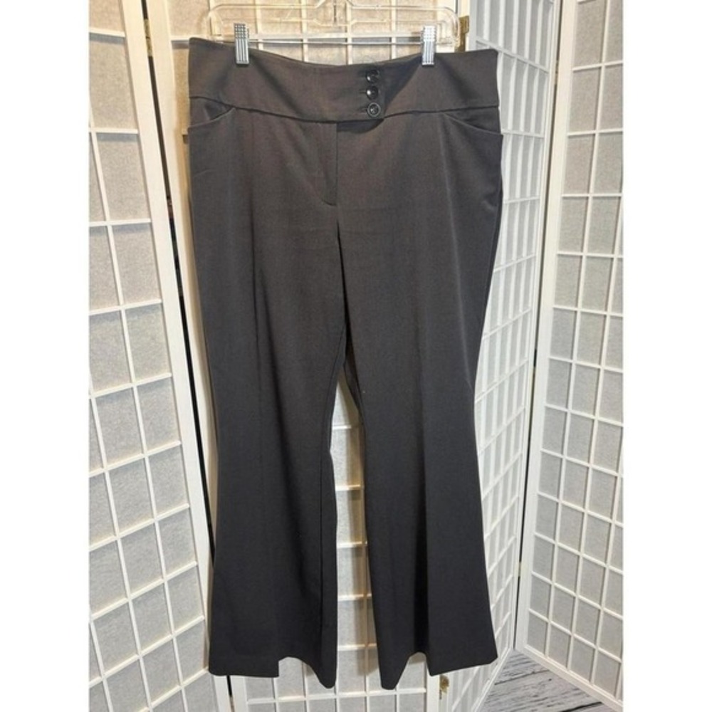 Ann Taylor Curvy Fit Gray Flare Trouser Pants Women's Size 12 Career Stretch - Picture 4 of 7